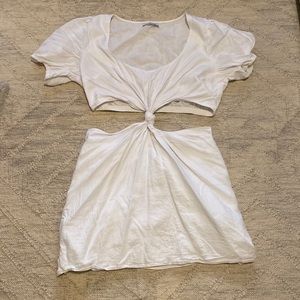 White linen Abercrombie and Fitch dress. Size L.